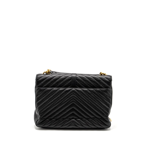 SAINT LAURENT/YSL LARGE COLLEGE BAG MATELASSE LEATHER BLACK GHW