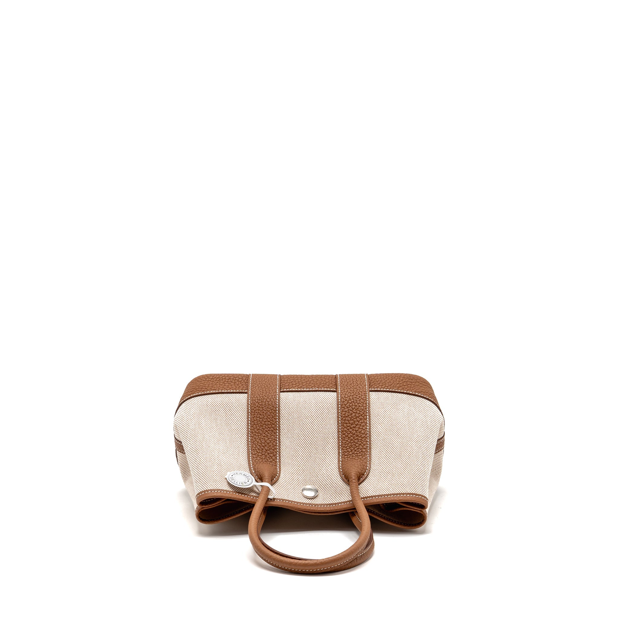 HERMES NEO GARDEN PARTY 23 CANVAS/NEGONDA ECRU-BEIGE/GOLD SHW