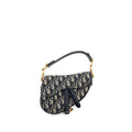 DIOR MINI SADDLE BAG BLUE OBLIQUE JACQUARD GHW