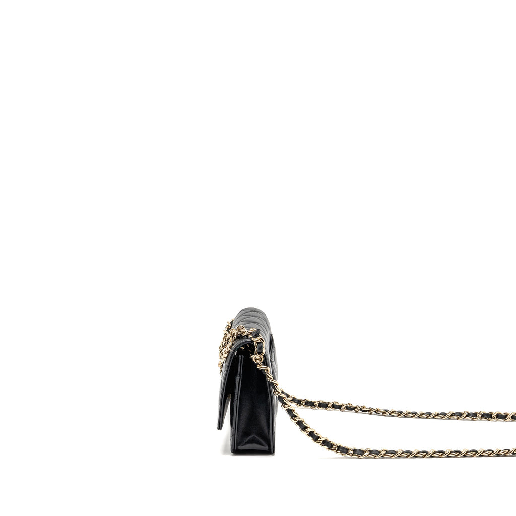 CHANEL COCO CHARM WALLET ON CHAIN LAMBSKIN BLACK LGHW