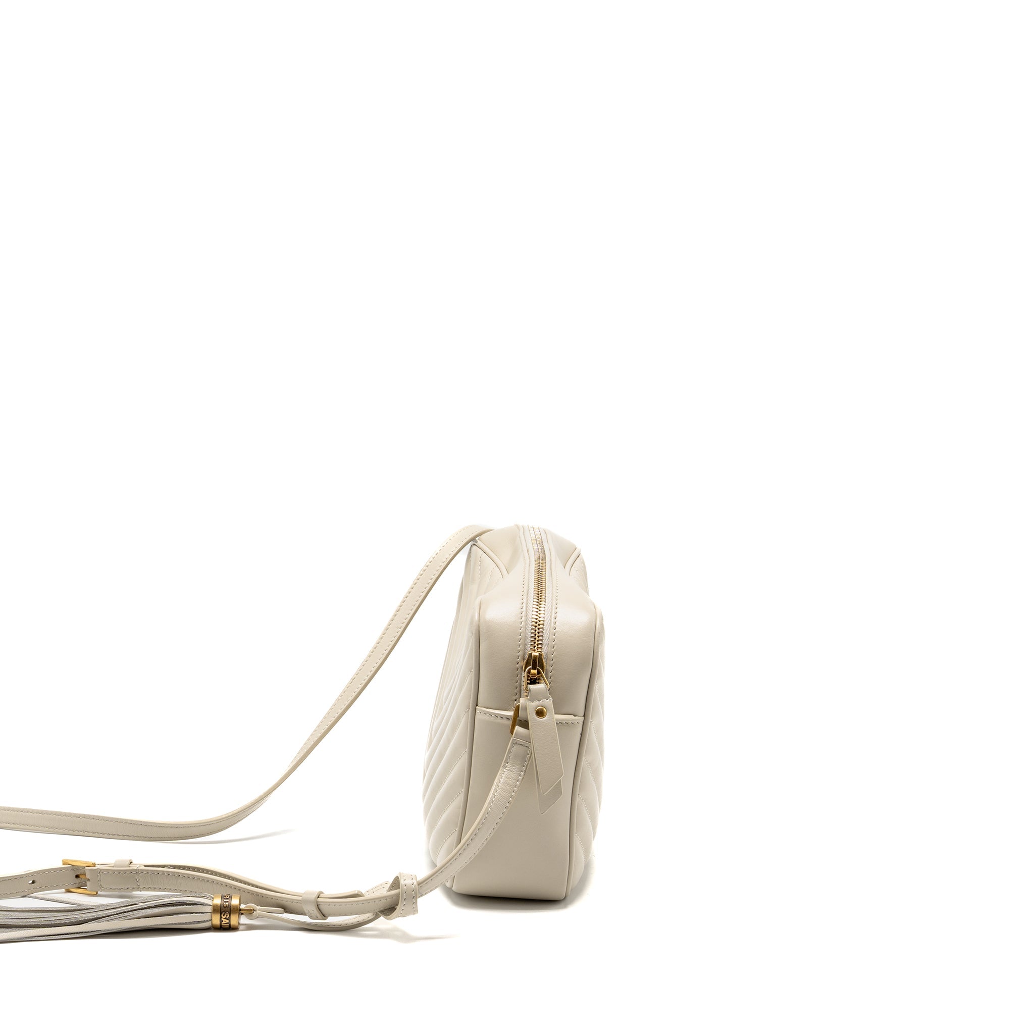 SAINT LAURENT/YSL LOU CAMERA BAG CALFSKIN WHITE GHW