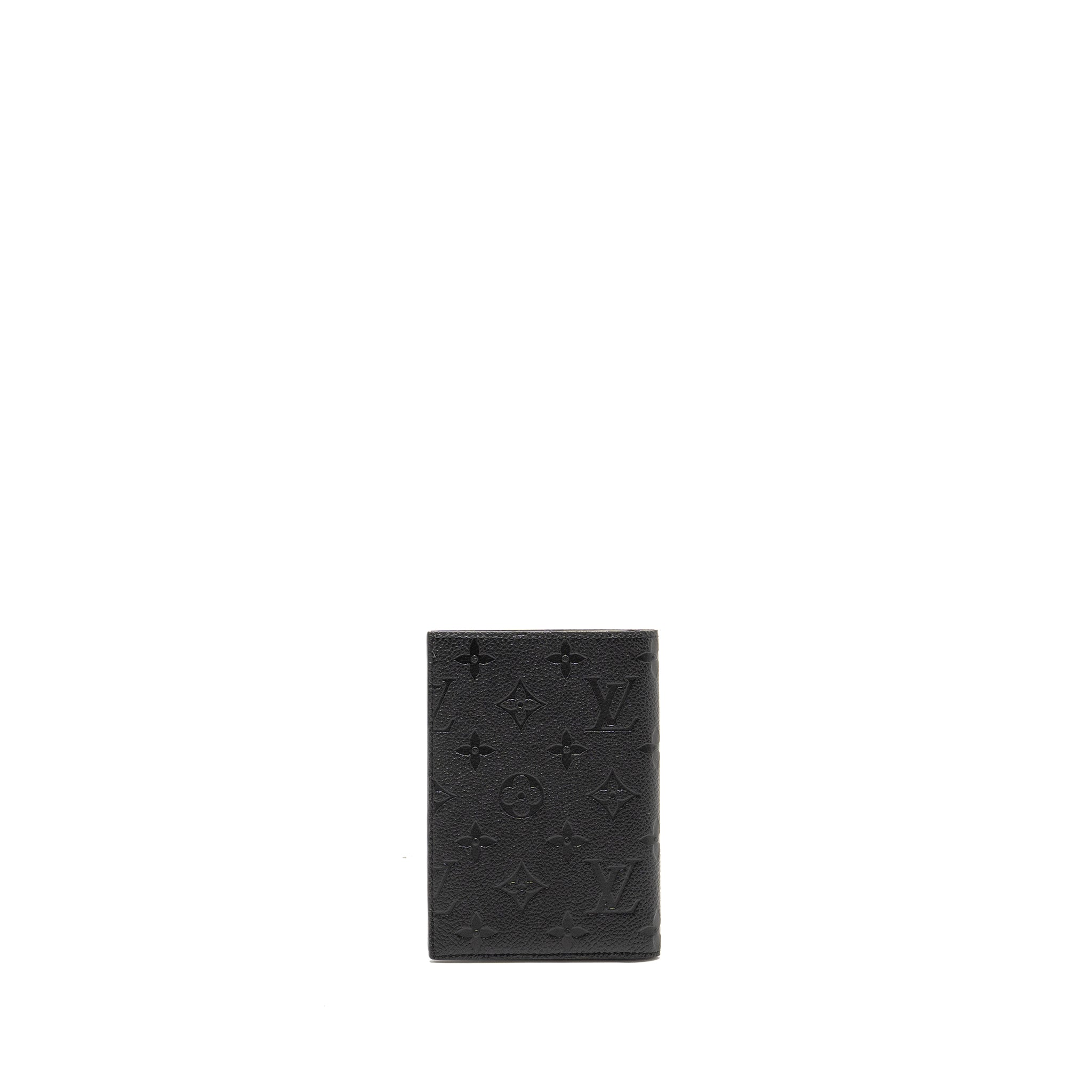 LOUIS VUITTON PASSPORT COVER MONOGRAM EMPREINTE LEATHER BLACK