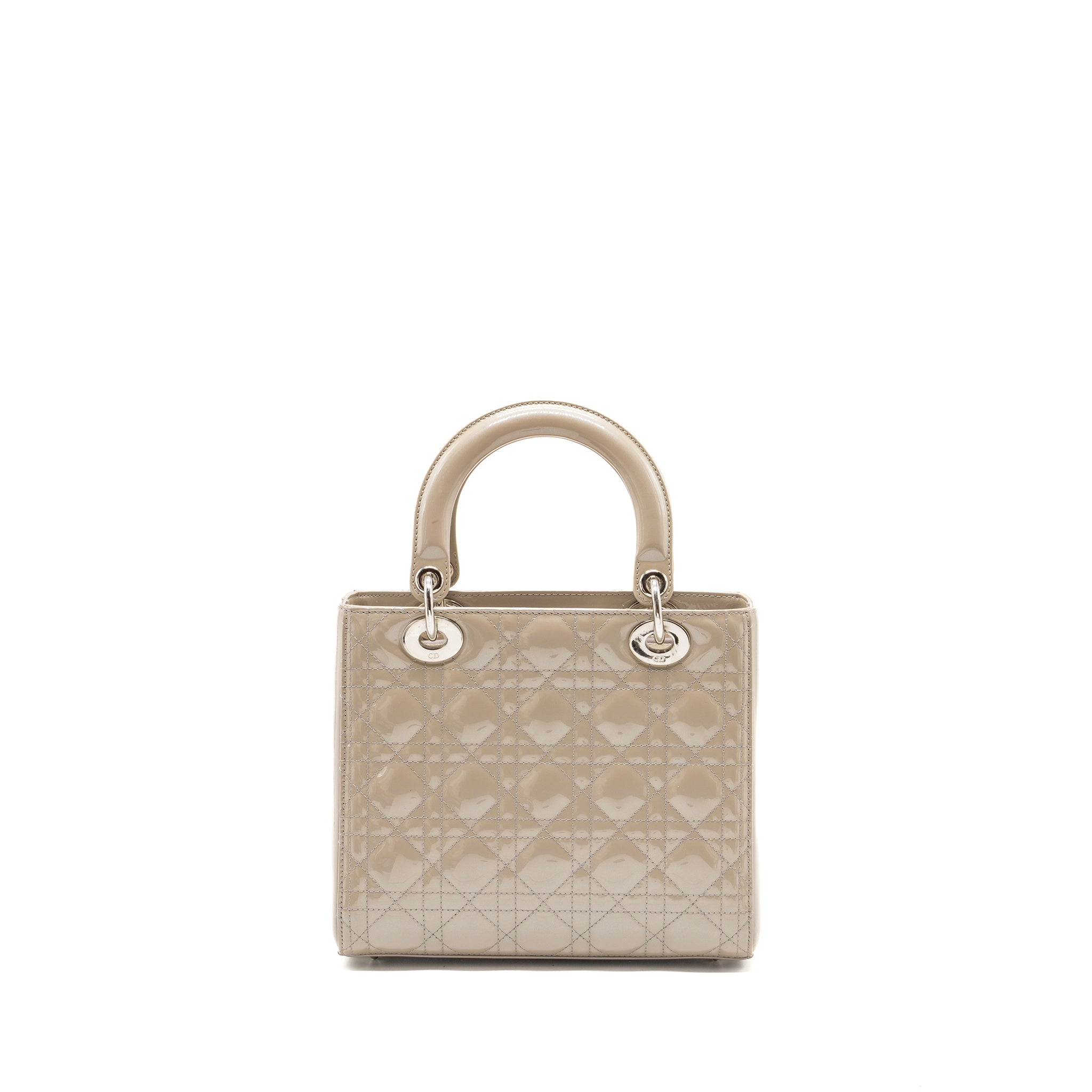 DIOR MEDIUM LADY DIOR PATENT LIGHT GREY SHW