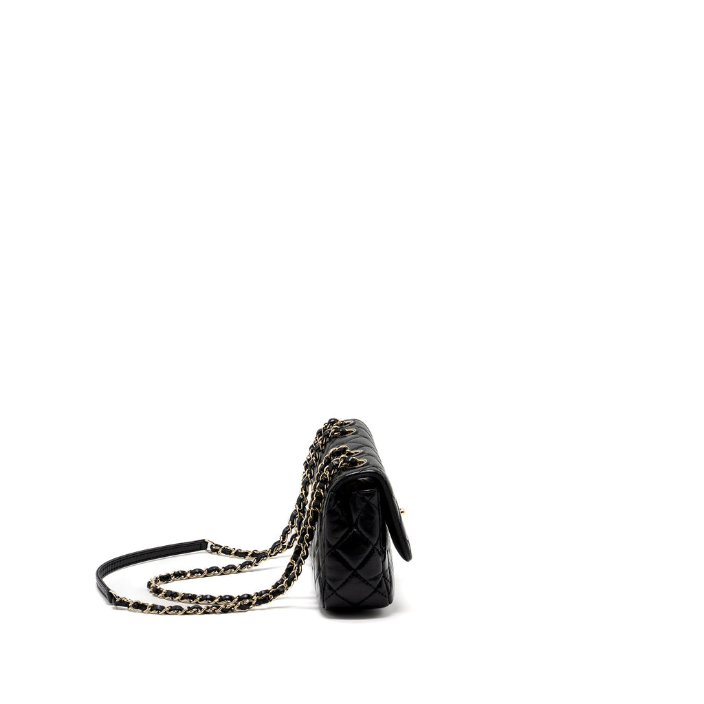 CHANEL MONT COCO MINI FLAP BAG SHINY LAMBSKIN BLACK LGHW