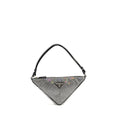 PRADA TRIANGLE POUCH CRYSTAL EMBELLISHED BLACK SHW