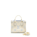LOUIS VUITTON ONTHEGO PM BICOLOUR MONOGRAM EMPREINTE LATTE/CANDY BLUE GHW