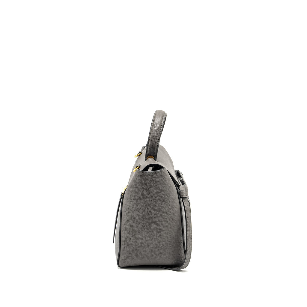 CELINE MINI BELT BAG GRAINED CALFSKIN GREY GHW