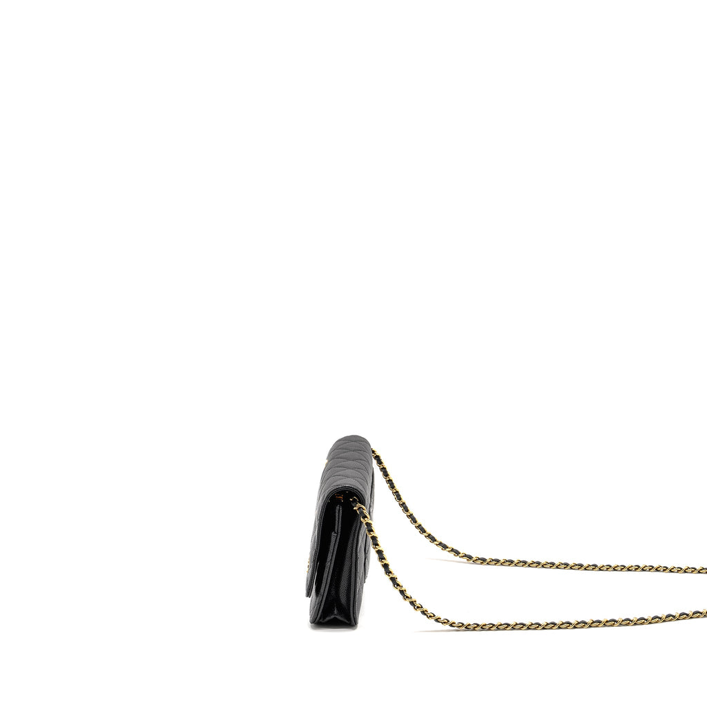 CHANEL COCO CASINO WALLET ON CHAIN CAVIAR BLACK GHW (MICROCHIP)