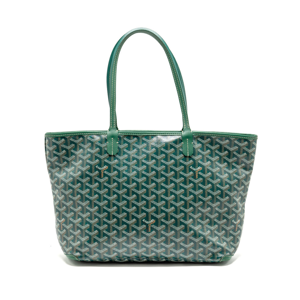 GOYARD ARTOIS PM HANDBAG GOYARDINE CANVAS/CALFSKIN GREEN SHW