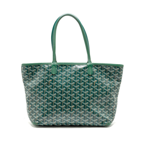 GOYARD ARTOIS PM HANDBAG GOYARDINE CANVAS/CALFSKIN GREEN SHW