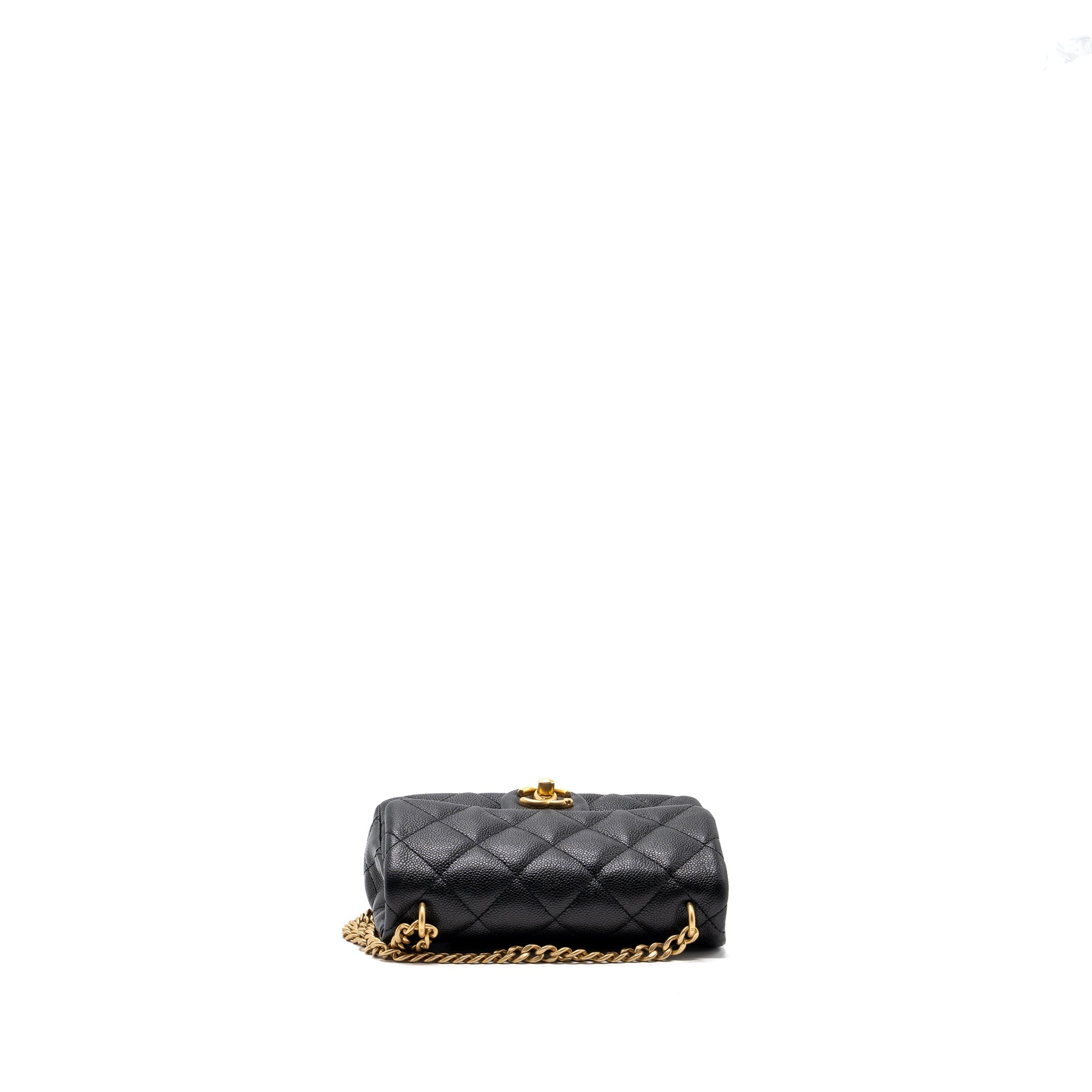CHANEL 23P MINI COCO LOVE FLAP BAG CAVIAR BLACK GHW(MICROCHIP)