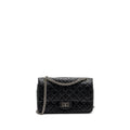 CHANEL SMALL 2.55 REISSUE FLAP BAG AGED CALFSKIN BLACK RUTHENIUM SHW