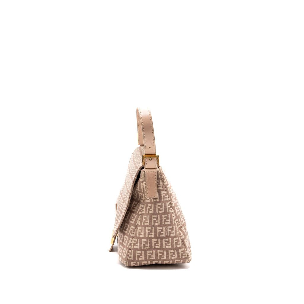 FENDI ZUCCHINO MAMA FLAP BAG FF JACQUARD CANVAS LIGHT PINK GHW