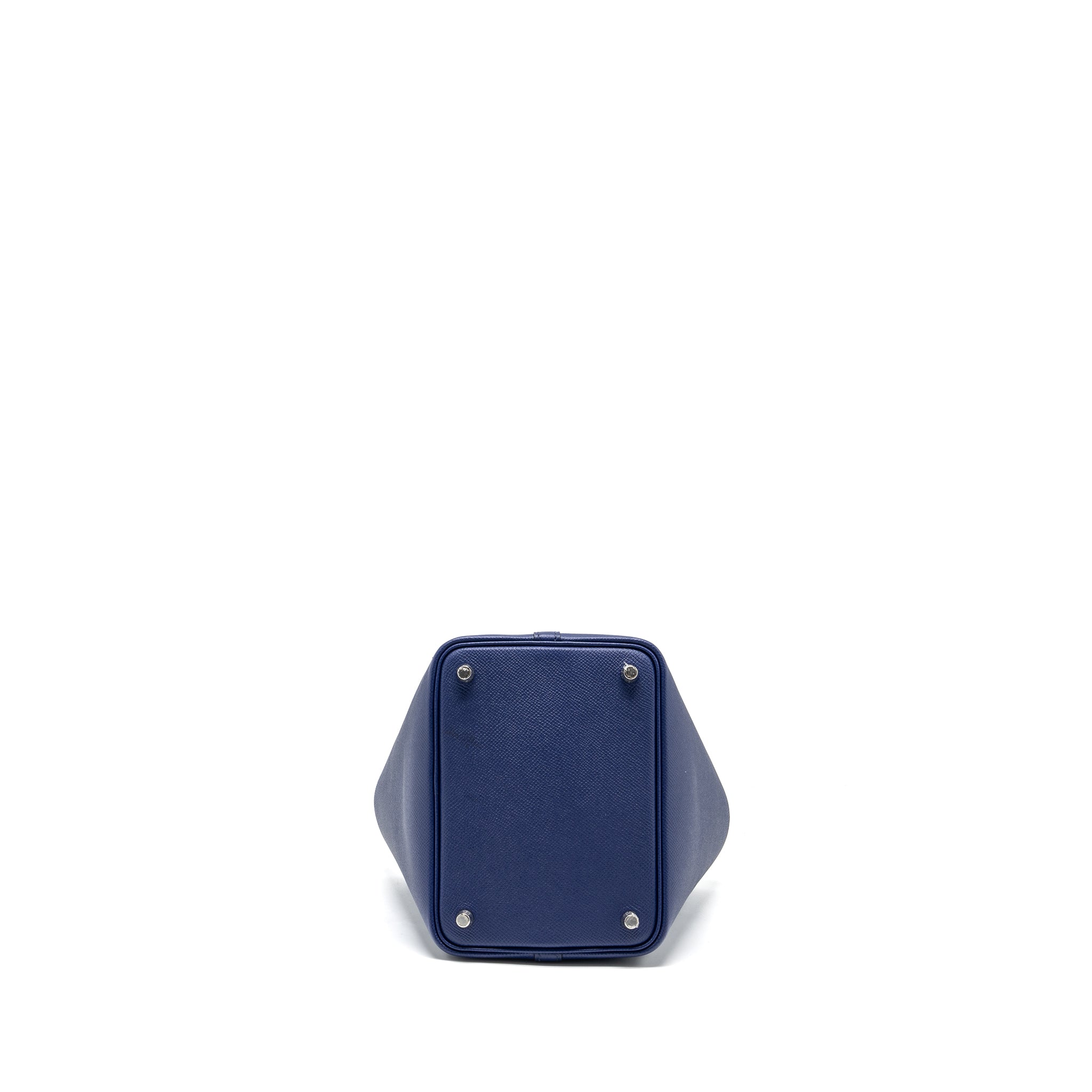 HERMES PICOTIN 18 LOCK BAG EPSOM BLUE ENCRE/ BRIQUE / BLACK SHW