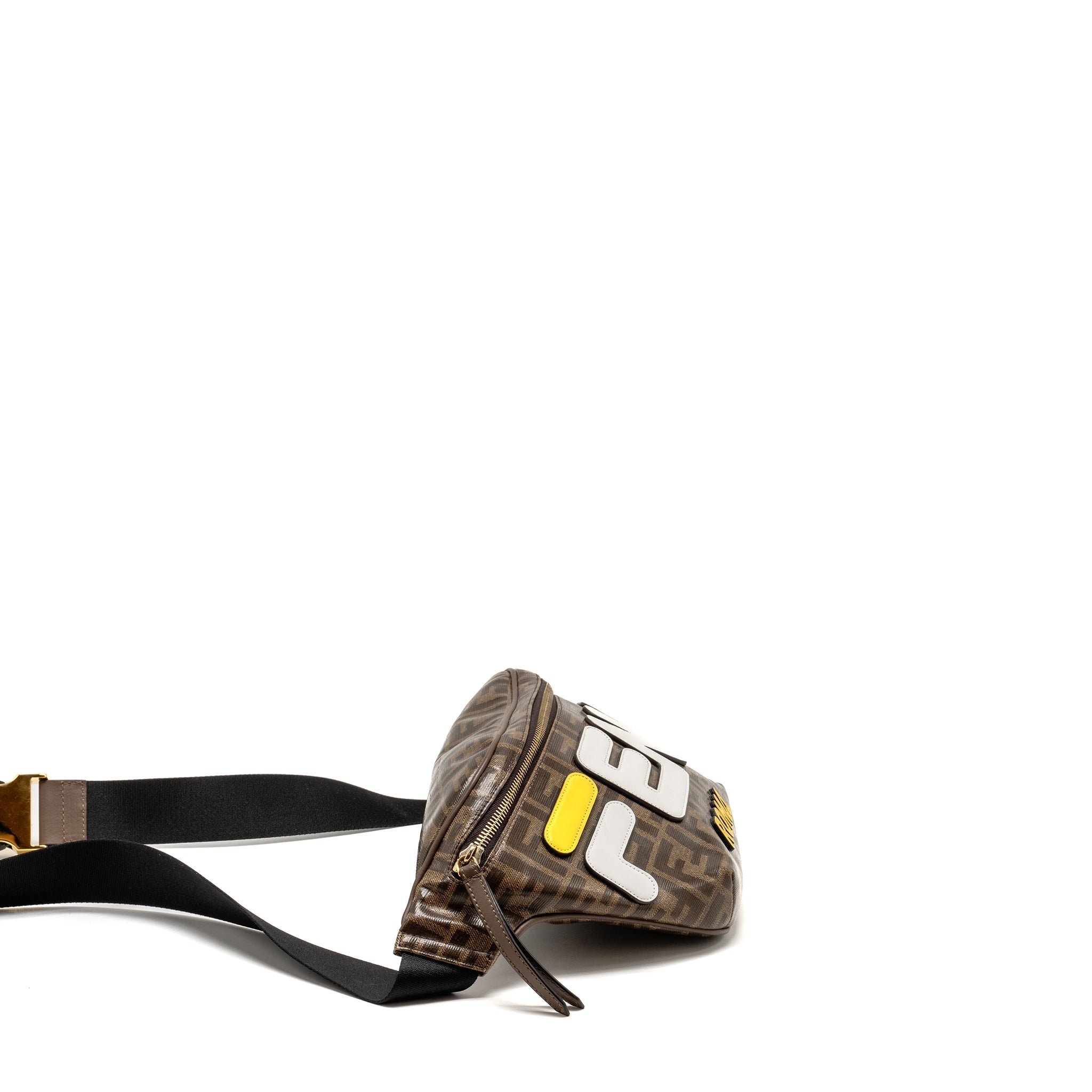 FENDI ROMA FENDI WAIST BAG CANVAS BROWN GHW