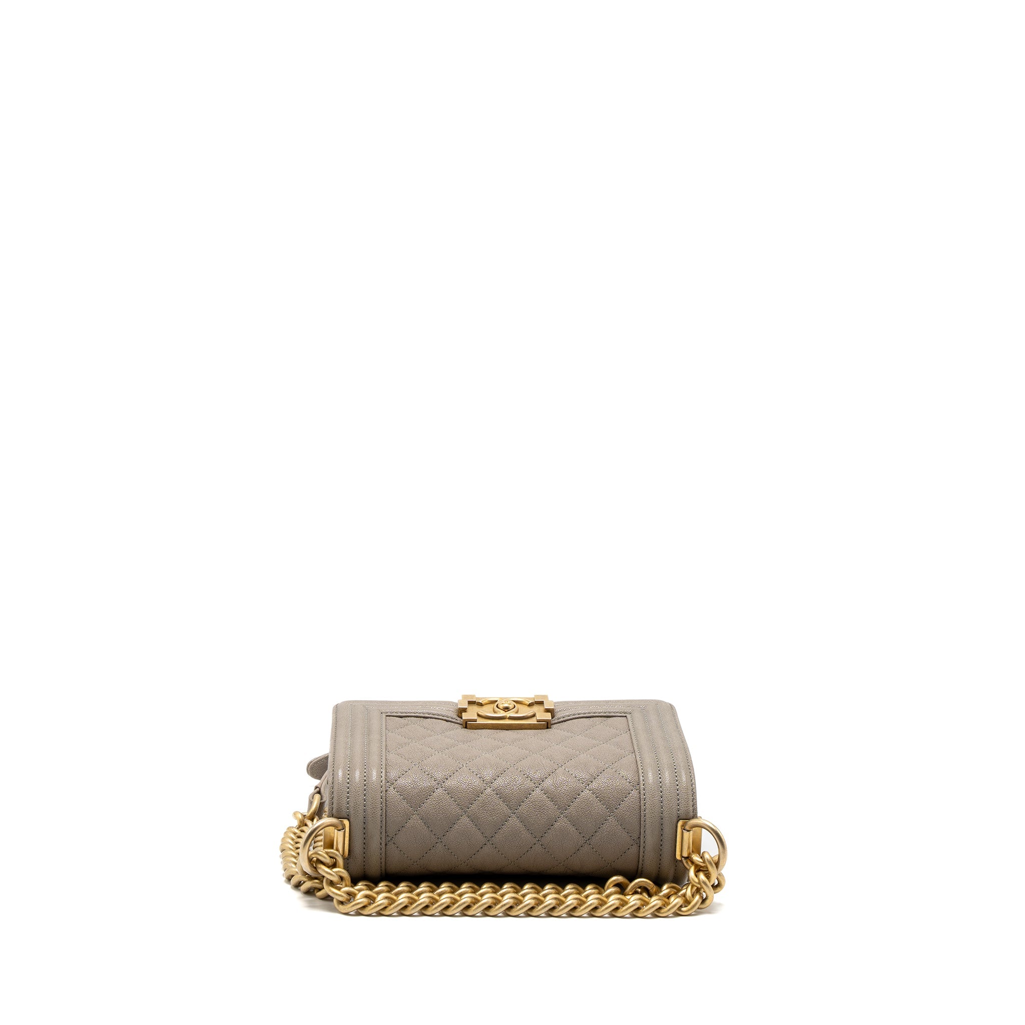 CHANEL SMALL BOY BAG CAVIAR LIGHT GREY GHW