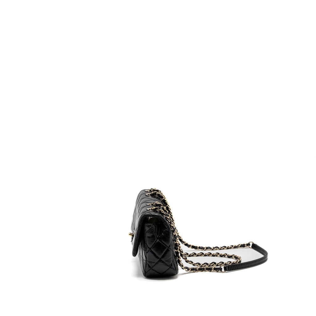 CHANEL MONT COCO MINI FLAP BAG SHINY LAMBSKIN BLACK LGHW