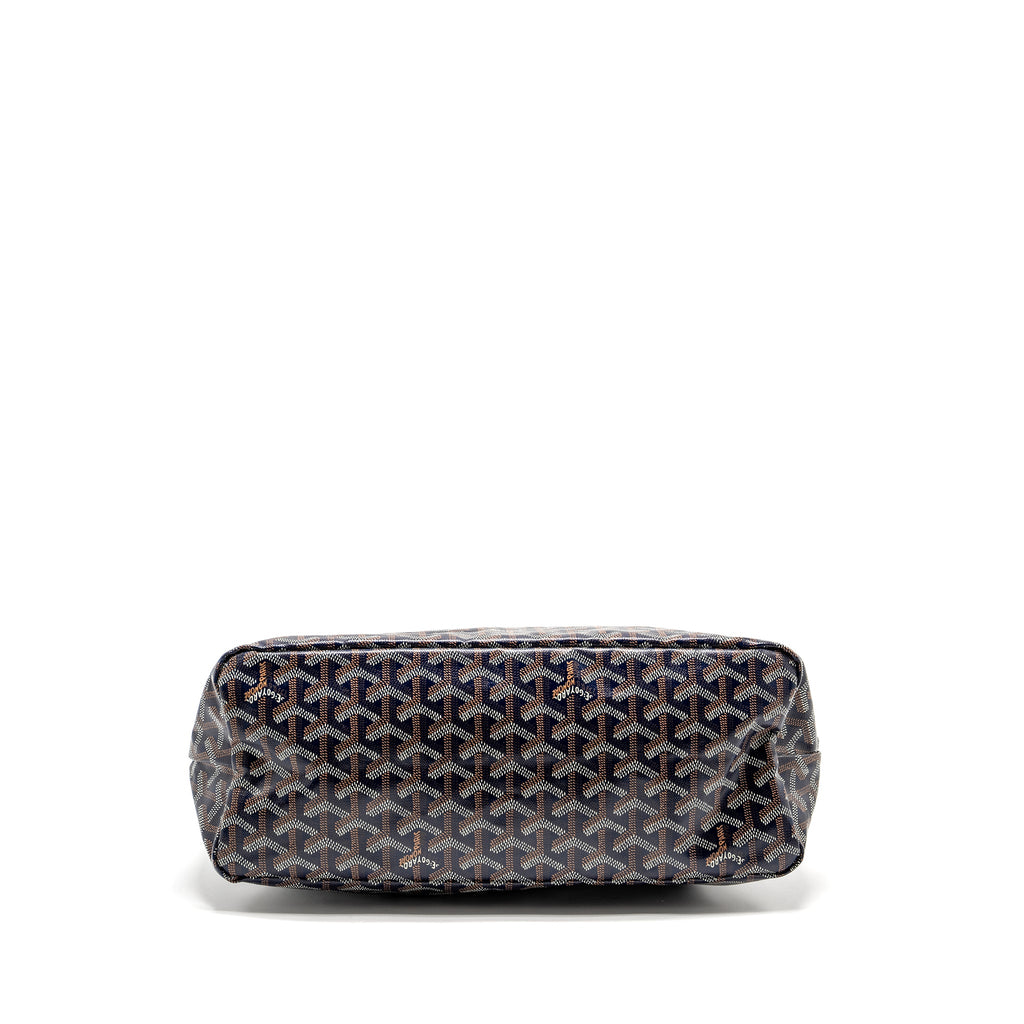 GOYARD BOHEME HOBO BAG GOYARDINE CANVAS/CALFSKIN NAVY SHW