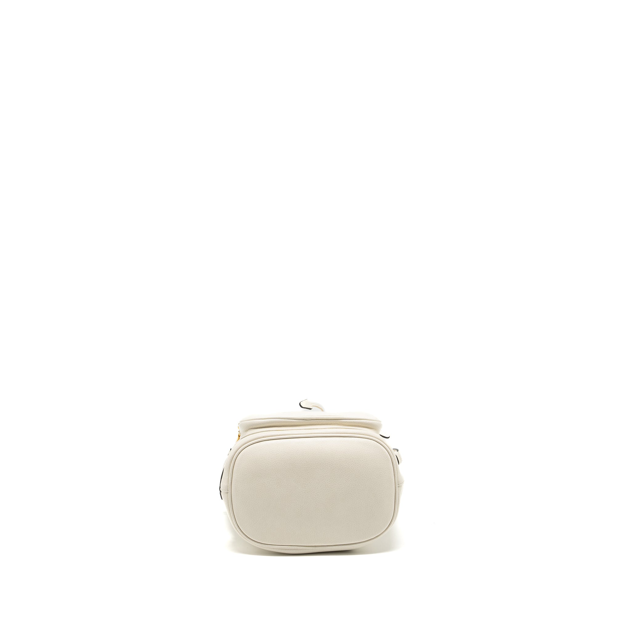 PRADA DRAWSTRING BUCKET BAG CALFSKIN WHITE GHW