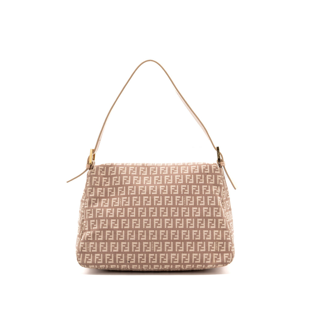 FENDI ZUCCHINO MAMA FLAP BAG FF JACQUARD CANVAS LIGHT PINK GHW