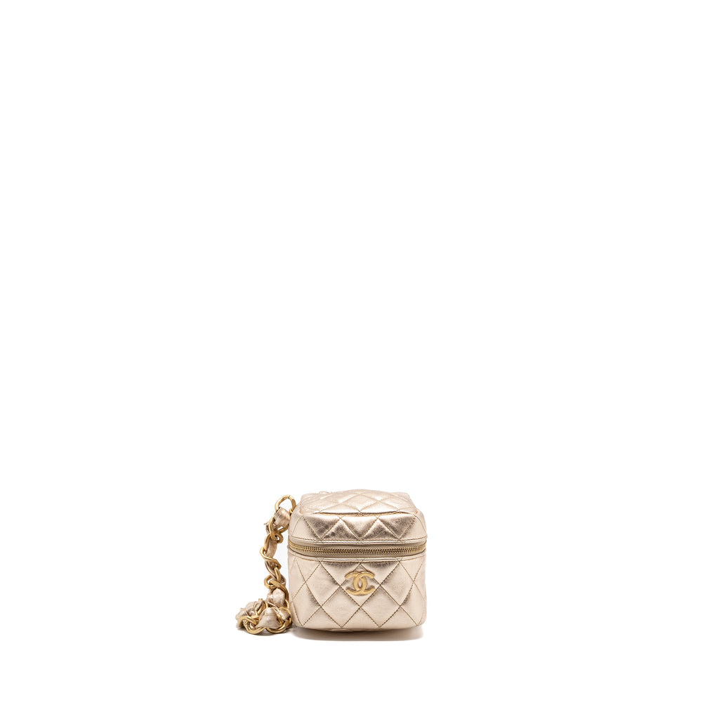 CHANEL 22S DICE PURSE WITH CHAIN LAMBSKIN GOLD BRUSHED GHW