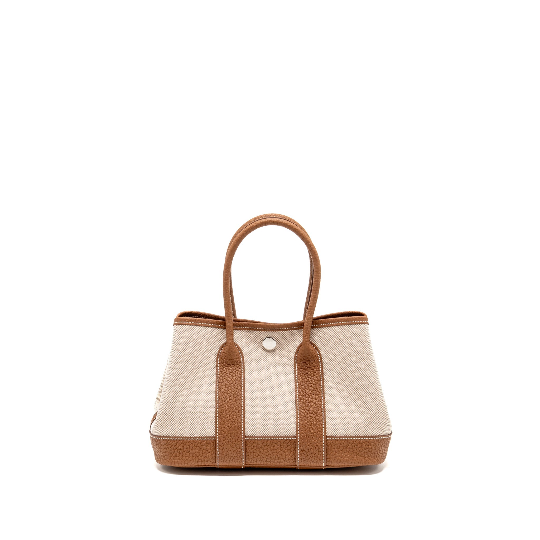 HERMES NEO GARDEN PARTY 23 CANVAS/NEGONDA ECRU-BEIGE/GOLD SHW