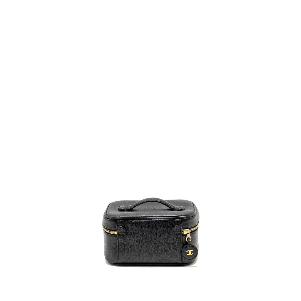 CHANEL VINTAGE VANITY CASE CAVIAR BLACK GHW
