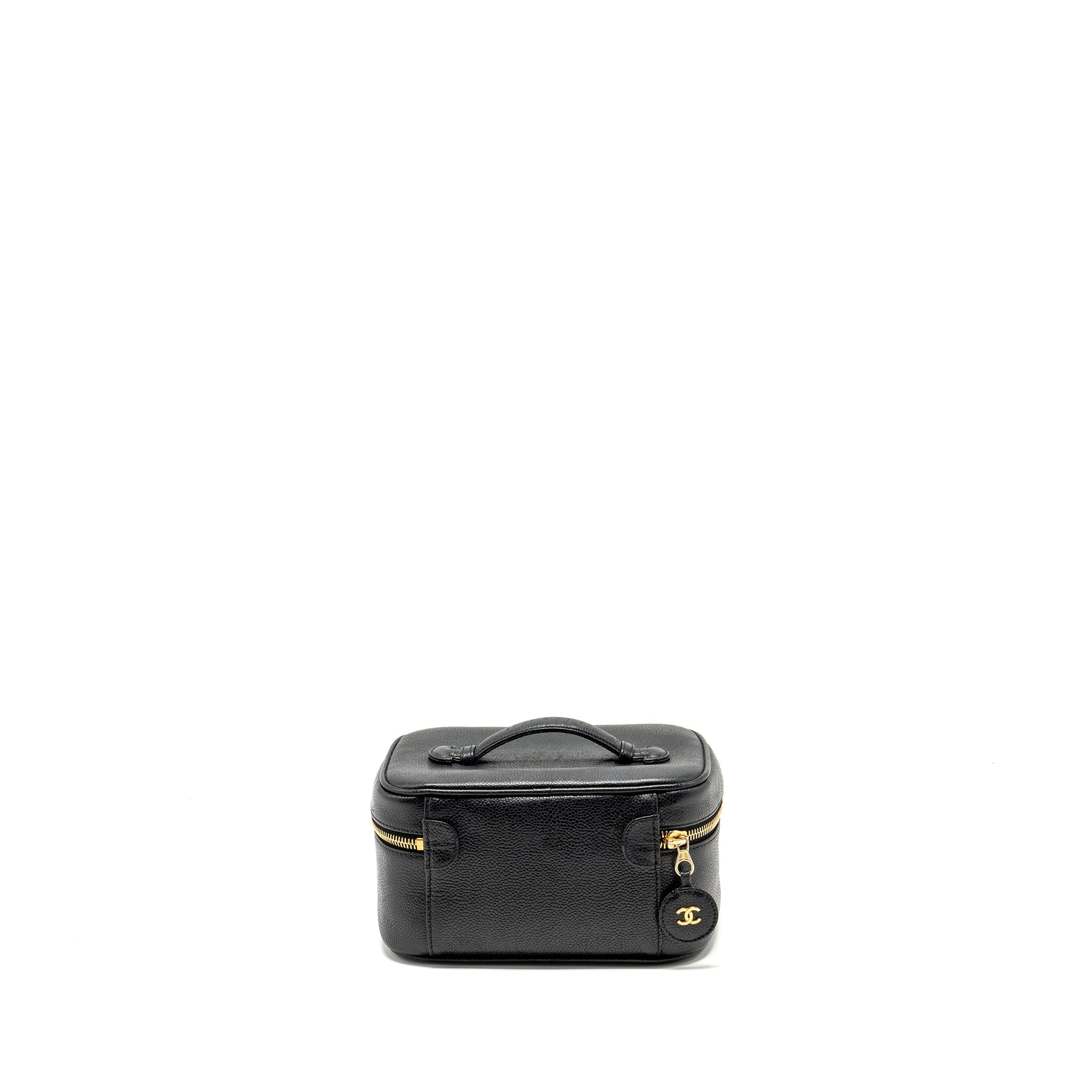 CHANEL VINTAGE VANITY CASE CAVIAR BLACK GHW