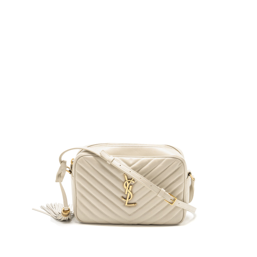 SAINT LAURENT/YSL LOU CAMERA BAG CALFSKIN WHITE GHW