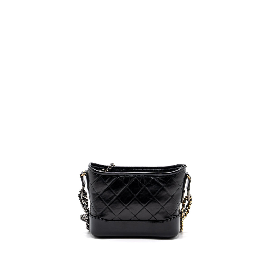 CHANEL SMALL GABRIELLE HOBO BAG AGED CALFSKIN BLACK MULTICOLOUR HARDWARE