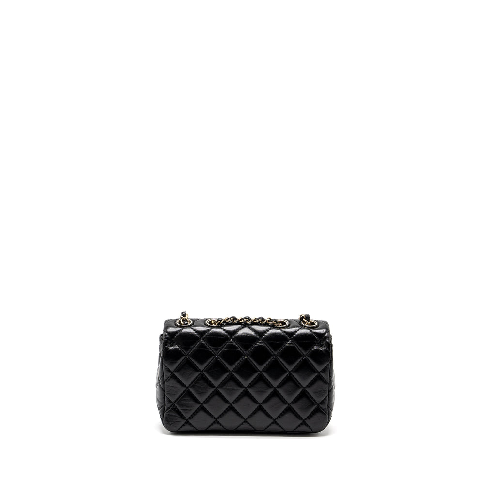 CHANEL MONT COCO MINI FLAP BAG SHINY LAMBSKIN BLACK LGHW