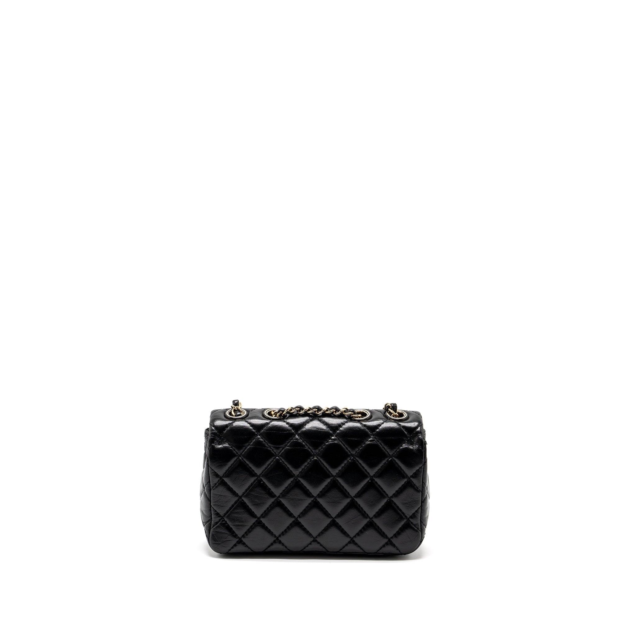 CHANEL MONT COCO MINI FLAP BAG SHINY LAMBSKIN BLACK LGHW