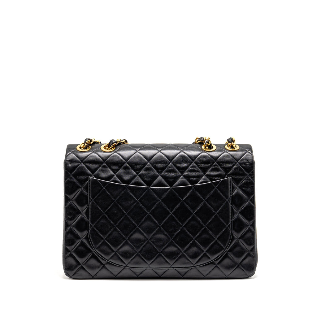 CHANEL VINTAGE CLASSIC FLAP JUMBO BAG CALFSKIN BLACK GHW