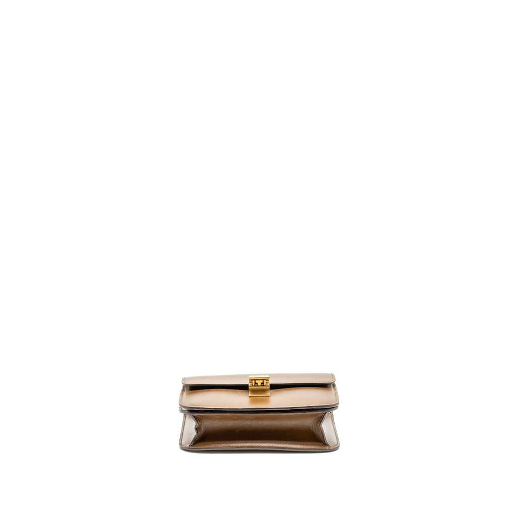 CELINE TEEN CLASSIC BOX BAG CALFSKIN CAMEL GHW