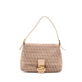 FENDI ZUCCHINO MAMA FLAP BAG FF JACQUARD CANVAS LIGHT PINK GHW