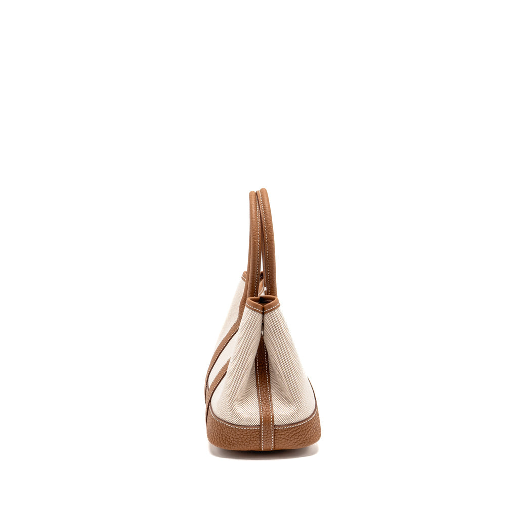 HERMES NEO GARDEN PARTY 23 CANVAS/NEGONDA ECRU-BEIGE/GOLD SHW