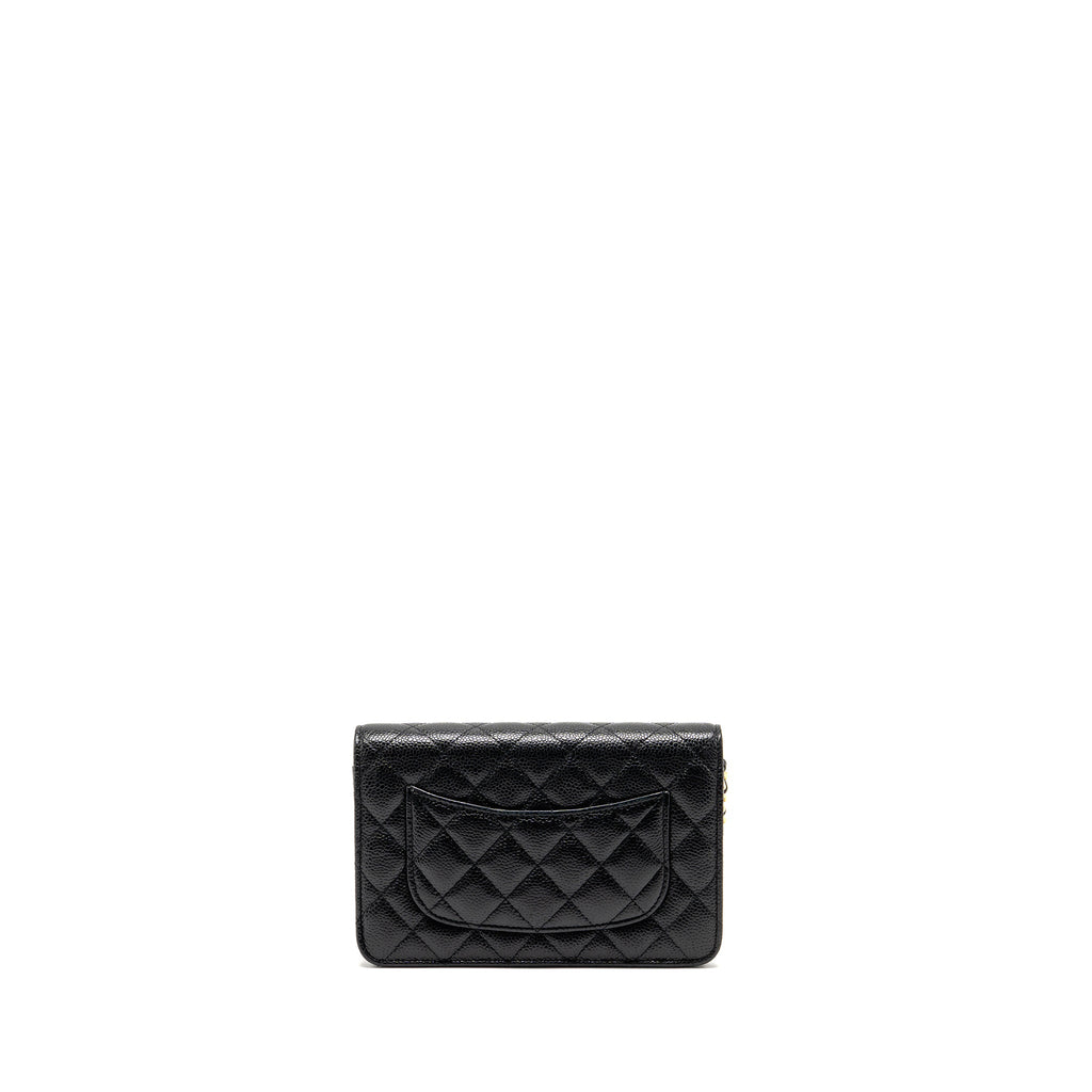 CHANEL CLASSIC WALLET ON CHAIN CAVIAR BLACK GHW