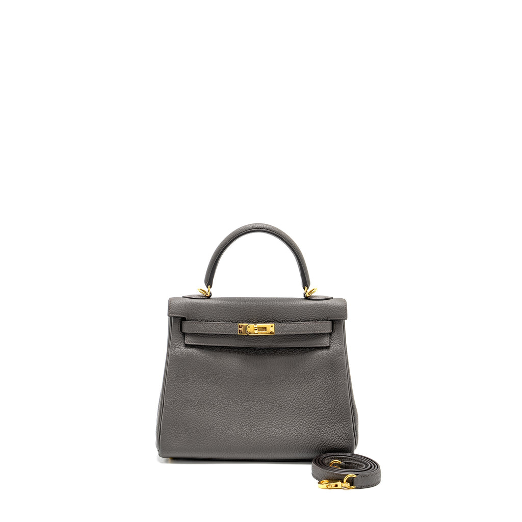 HERMES KELLY 25 TOGO GRIS ETAIN GHW