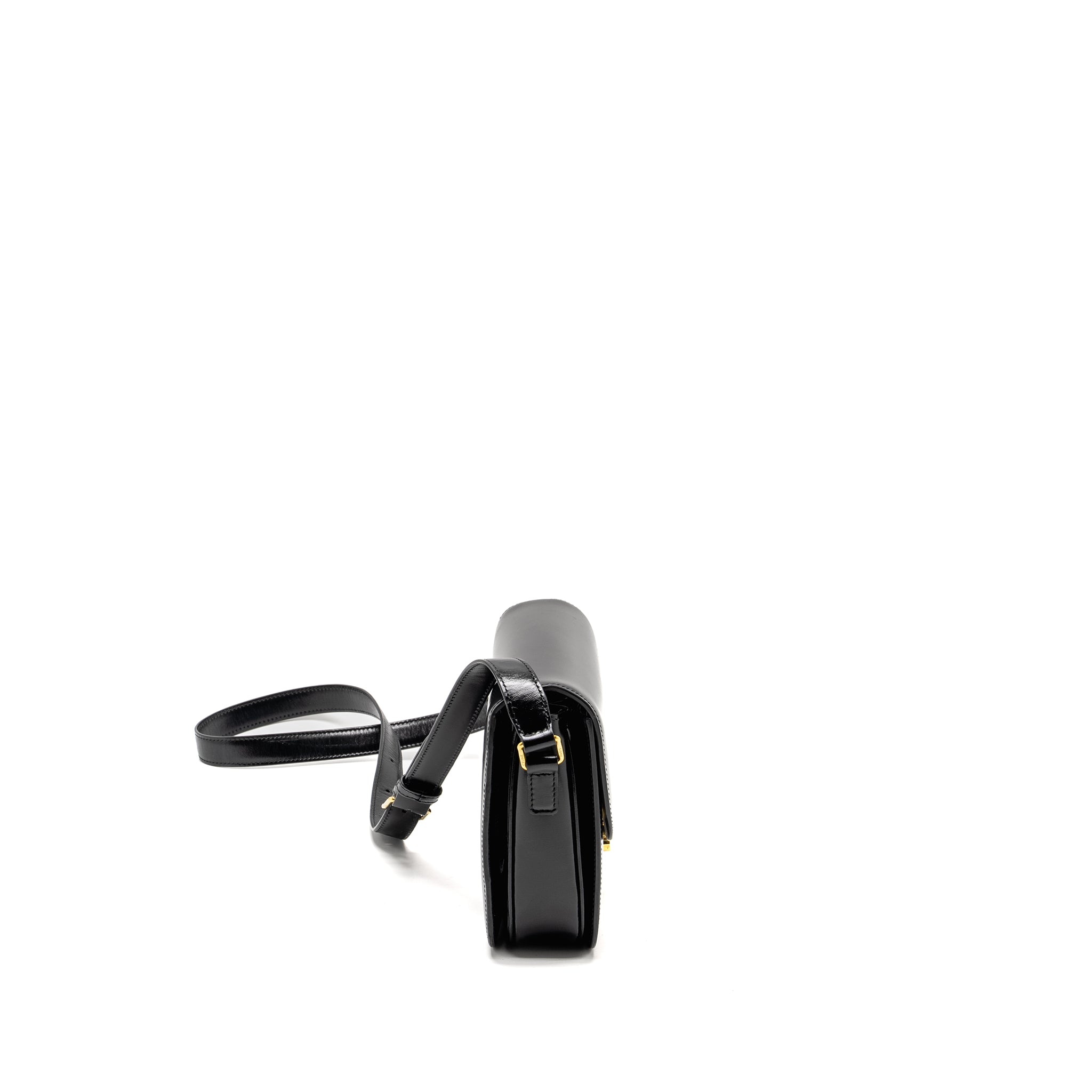 CELINE CLASSIC TRIOMPHE BAG SHINY CALFSKIN BLACK GHW