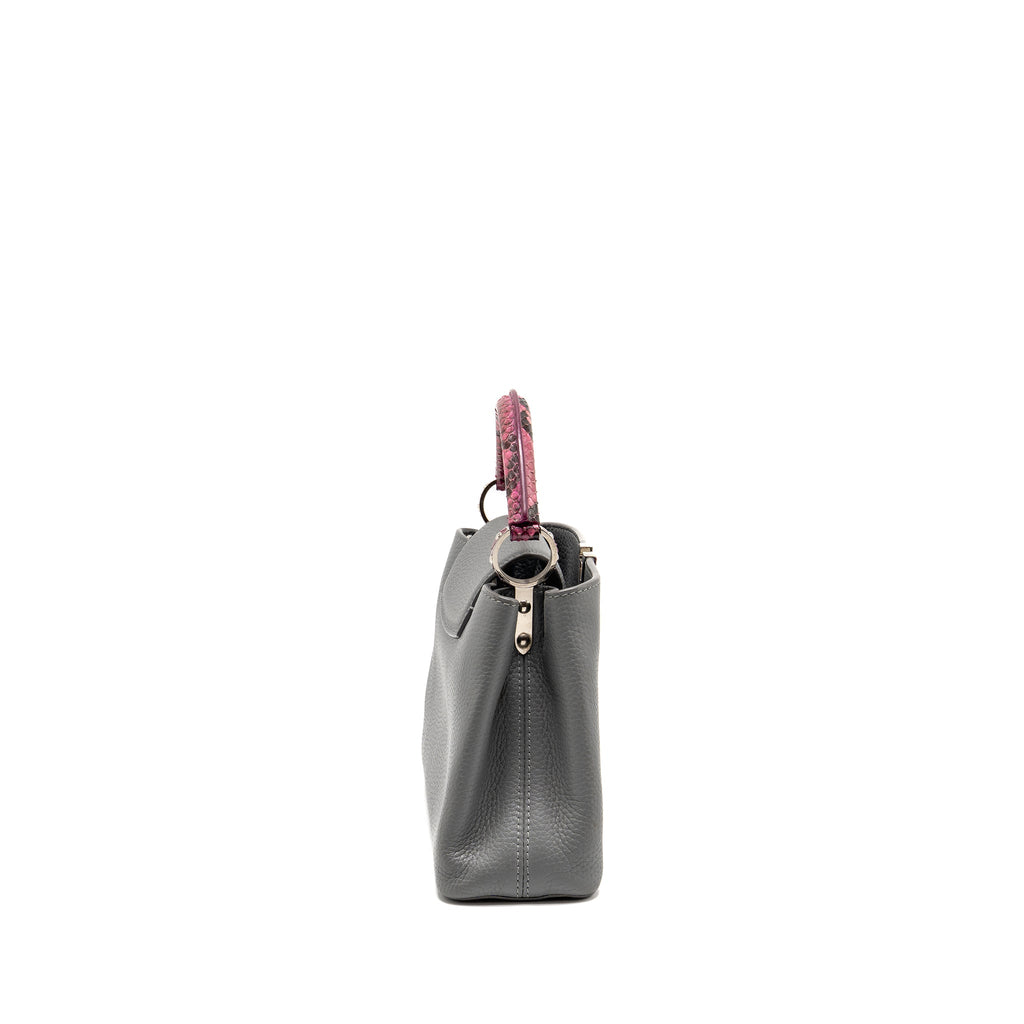 LOUIS VUITTON CAPUCINE BB PYTHON/TAURILLON LEATHER GREY SHW