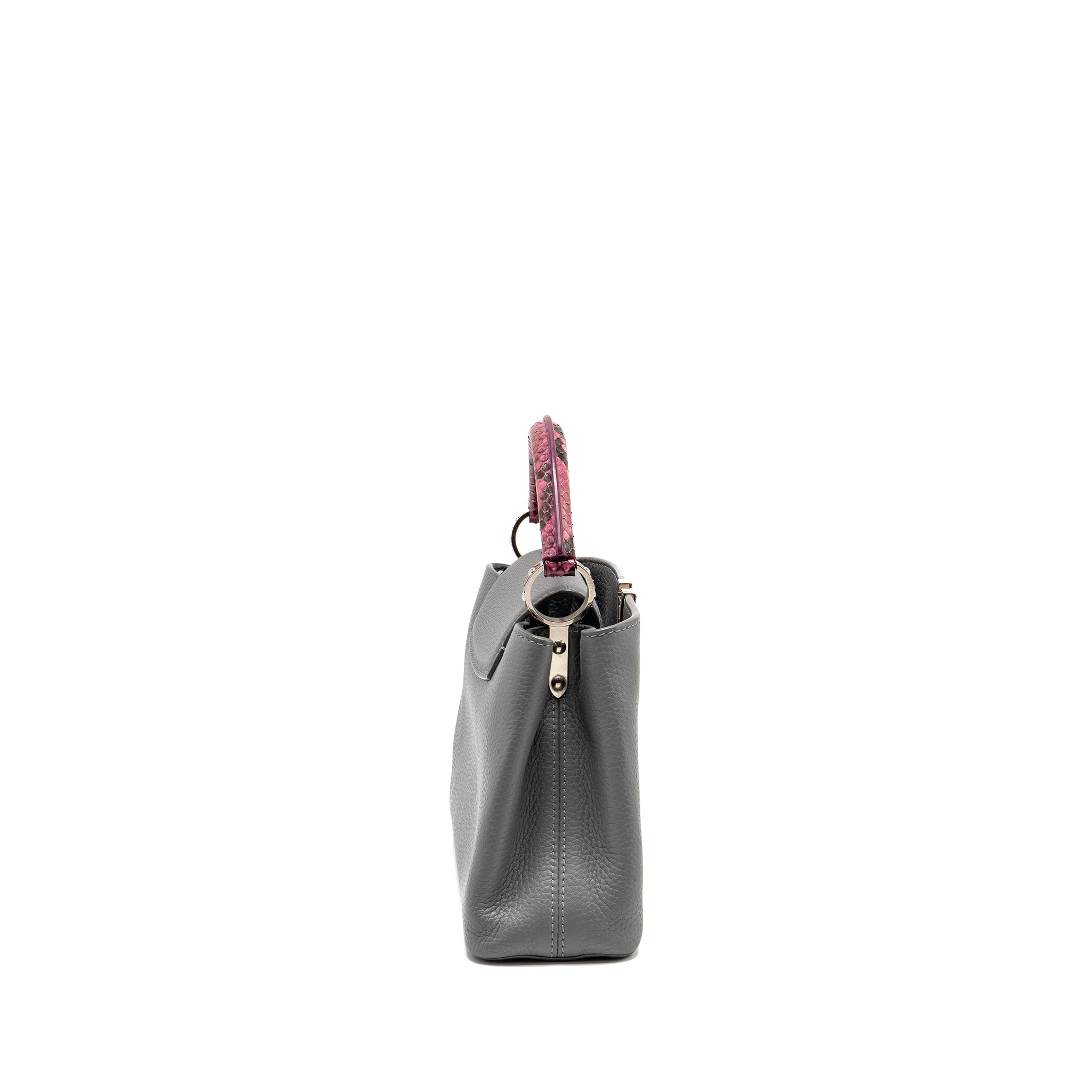 LOUIS VUITTON CAPUCINE BB PYTHON/TAURILLON LEATHER GREY SHW