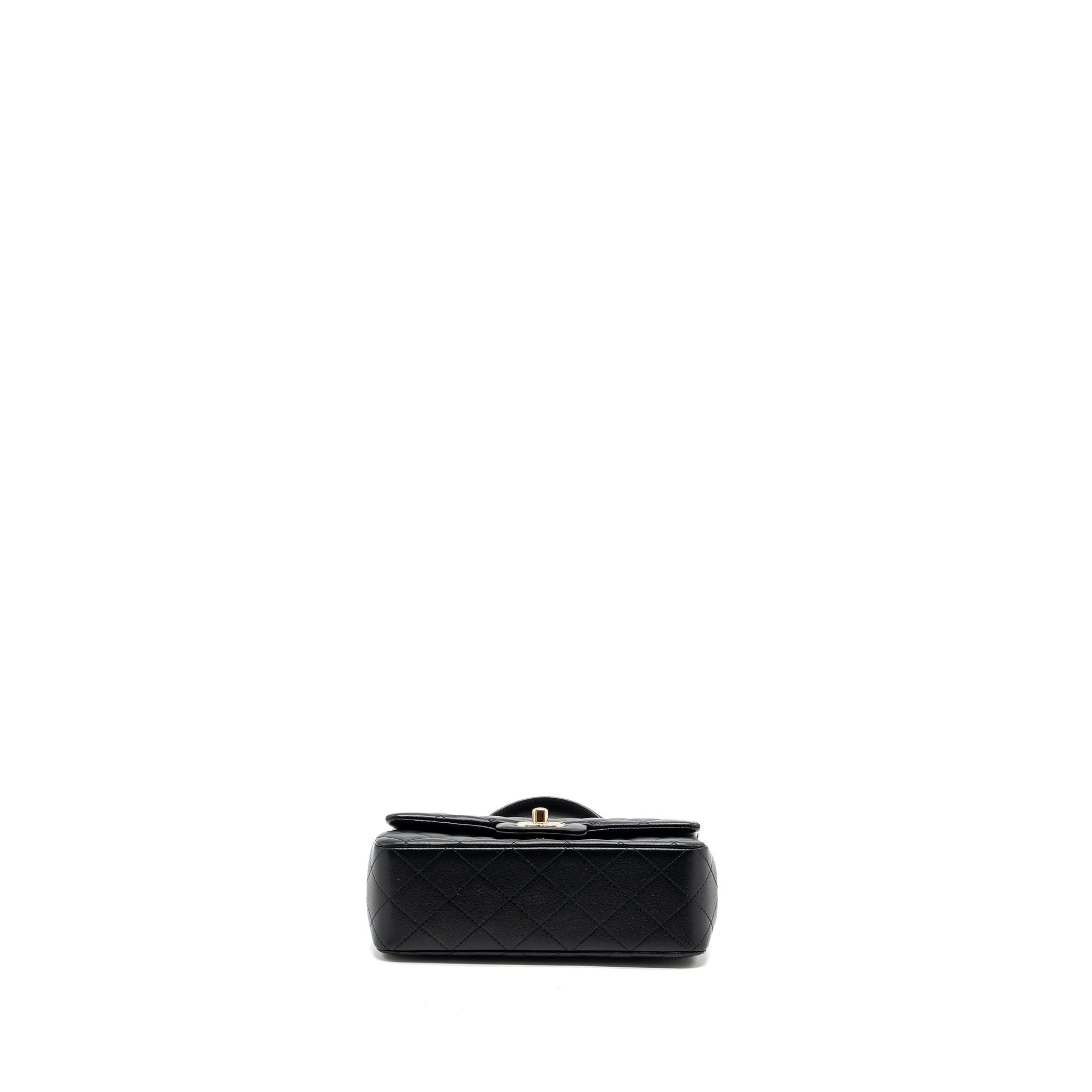 CHANEL TOP HANDLE MINI RECTANGULAR LAMBSKIN BLACK LGHW(MICROCHIP)