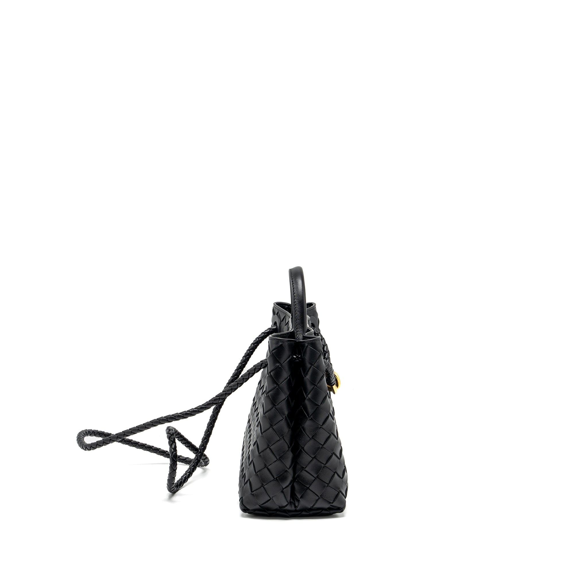 BOTTEGA VENETA SMALL ANDIAMO BAG LAMBSKIN BLACK GHW