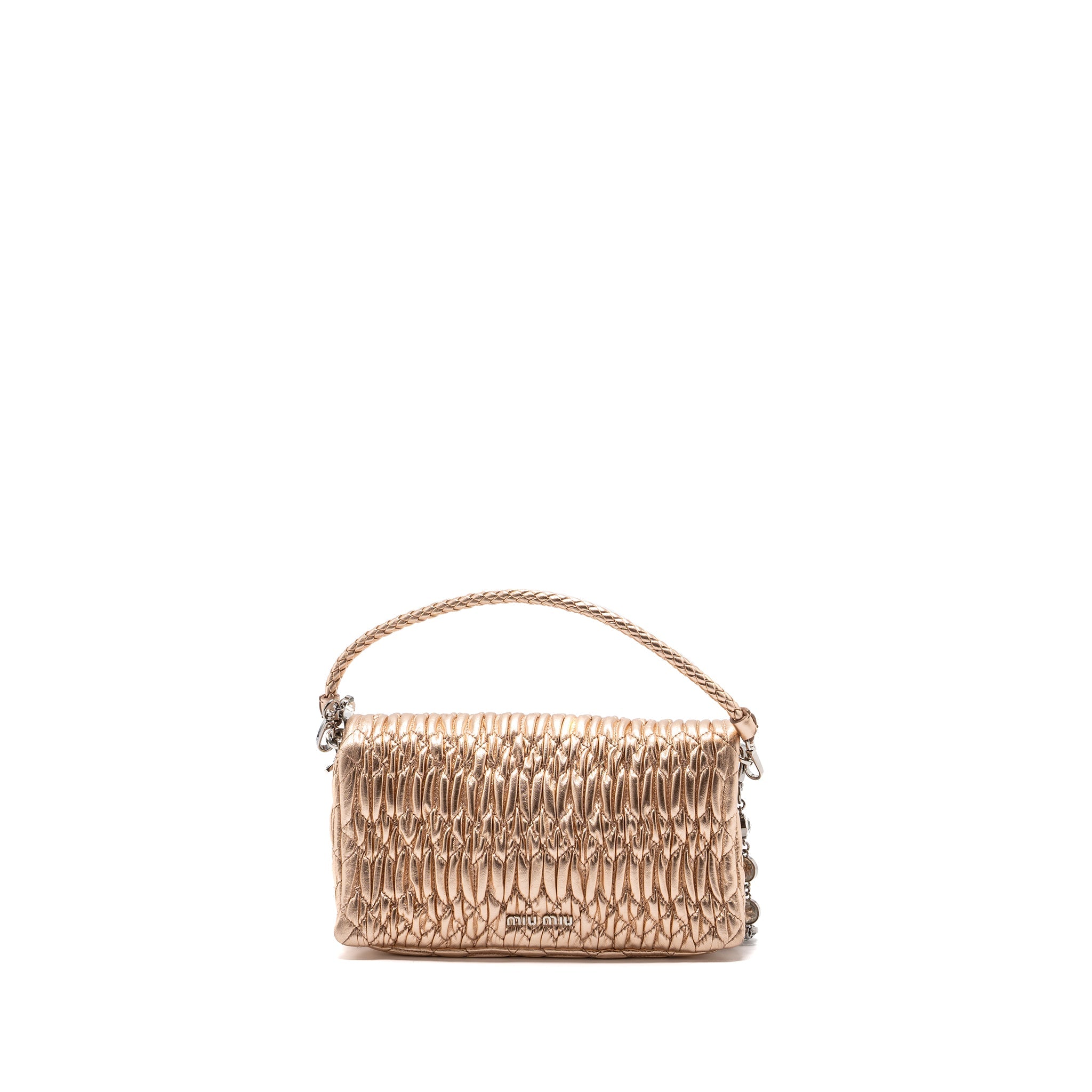 MIU MIU CRYSTAL SHOULDER BAG NAPPA CIPRIA LAME SHW