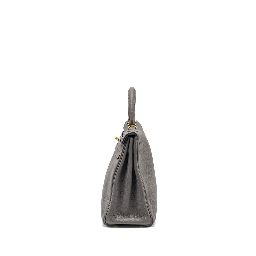 HERMES KELLY 32 TOGO 8F GRIS ETAIN GHW