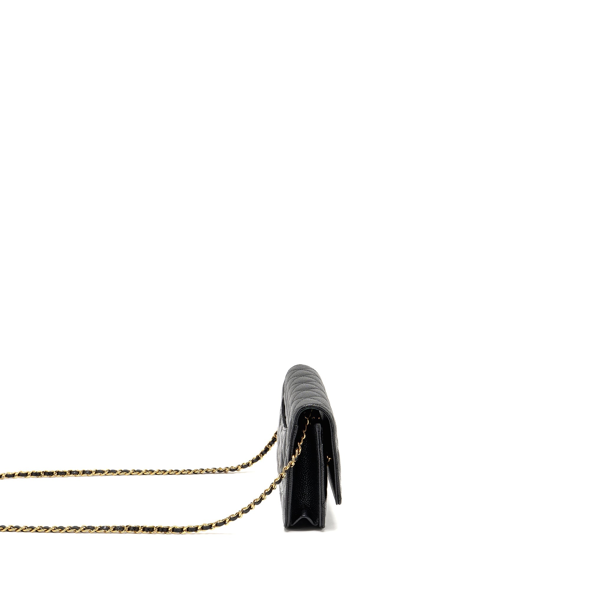 CHANEL CLASSIC WALLET ON CHAIN CAVIAR BLACK GHW