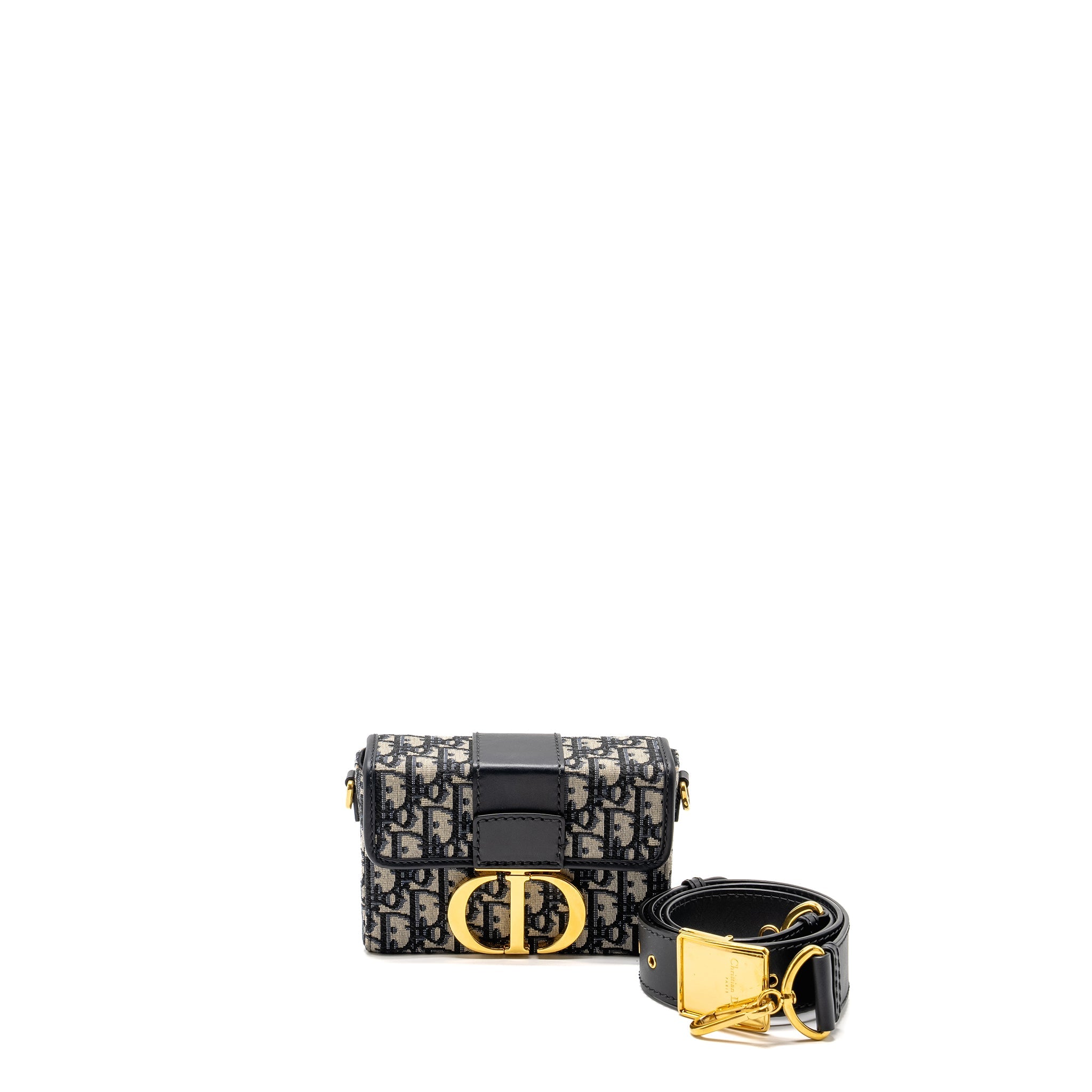 DIOR 30 MONTAIGNE BOX BLUE OBLIQUE JACQUARD GHW