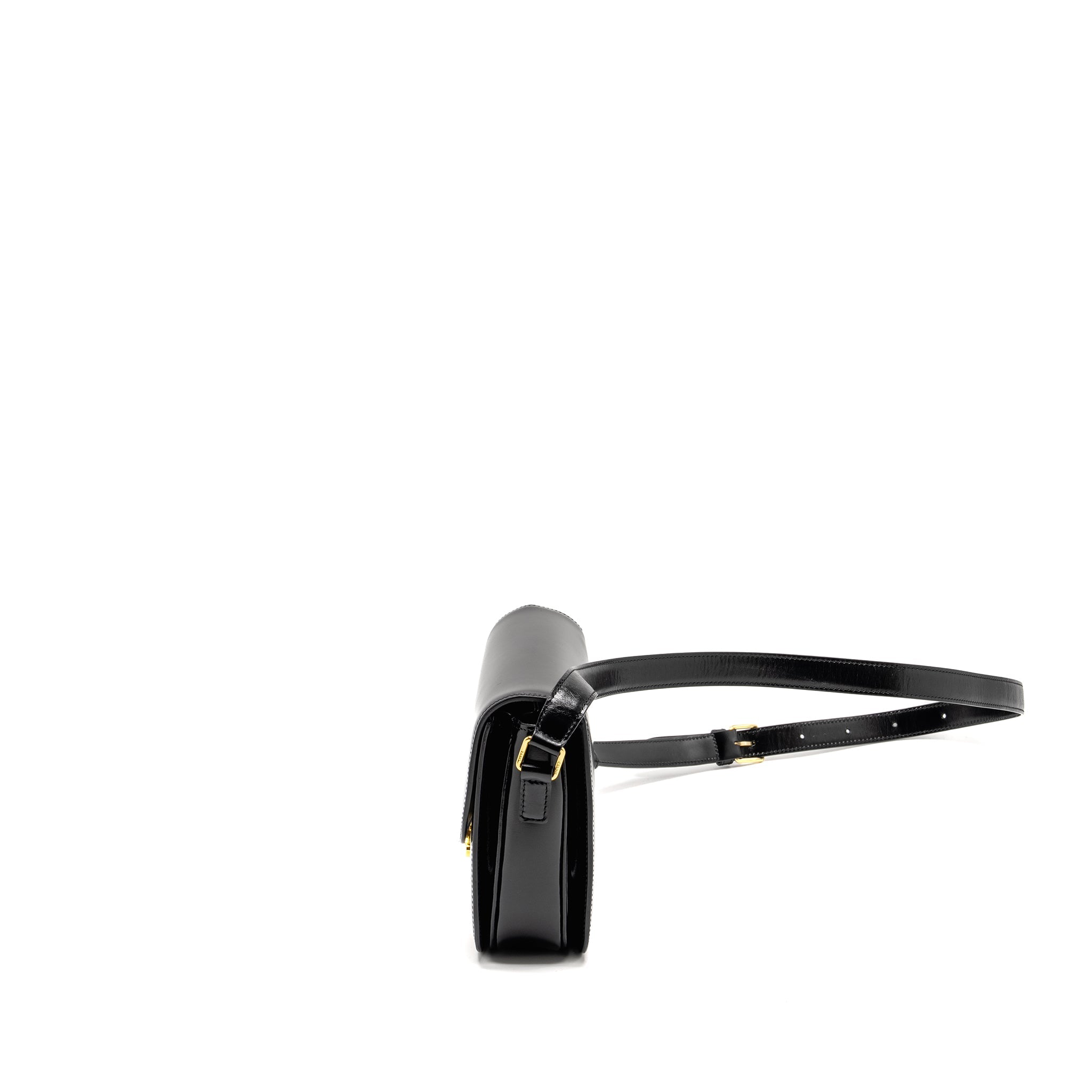 CELINE CLASSIC TRIOMPHE BAG SHINY CALFSKIN BLACK GHW