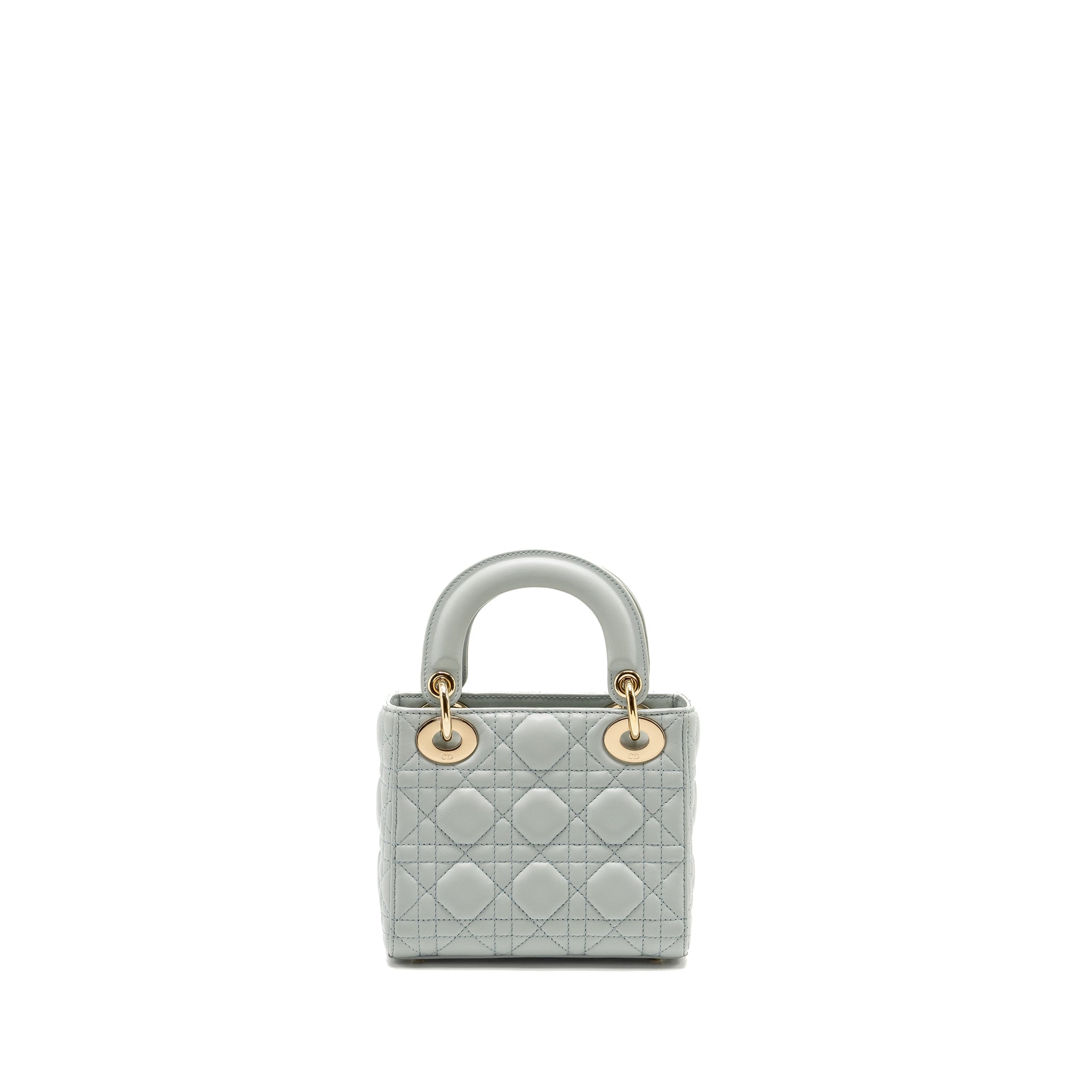 DIOR MINI LADY DIOR LAMBSKIN LIGHT BLUE LGHW