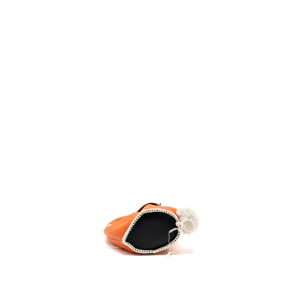 LOEWE MINI BUNNY CROSSBODY BAG CALFSKIN ORANGE / WHITE SHW